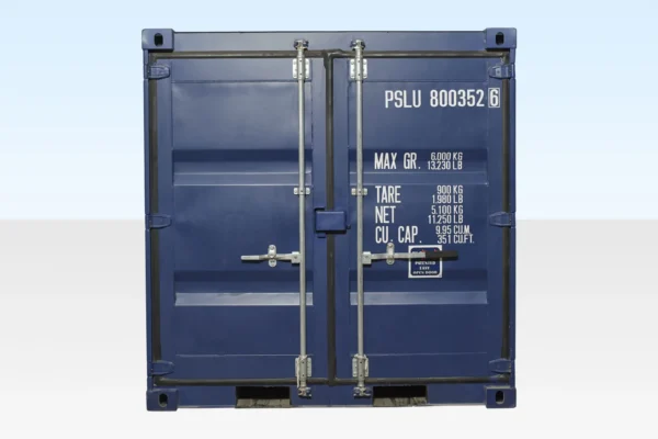 8FT Shipping Container (One Trip) Blue (RAL 5013) - Image 2