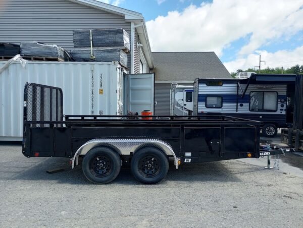 2024 PJ Trailers 7x14 7K Powder Coated Open Utility w/Rear Ramp Gate, Solid Metal Side Walls - Image 9