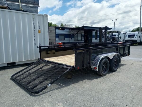 2024 PJ Trailers 7x14 7K Powder Coated Open Utility w/Rear Ramp Gate, Solid Metal Side Walls - Image 8