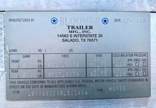 2005 Bloomer 4h Lq/Side Reverse Load/Full Rear Tack - Image 81