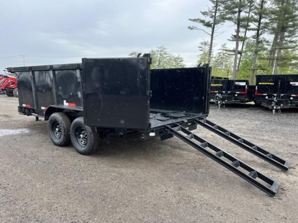 2024 RawMaxx Trailers 7X16 14K Powder Coated Dump w/ Tarp Kit - Image 9