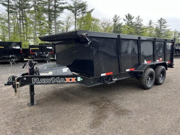 2024 RawMaxx Trailers 7X16 14K Powder Coated Dump w/ Tarp Kit - Image 2