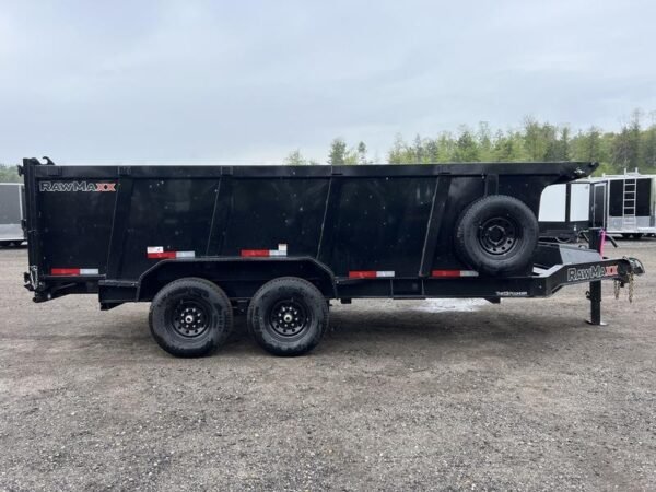 2024 RawMaxx Trailers 7X16 14K Powder Coated Dump w/ Tarp Kit - Image 6