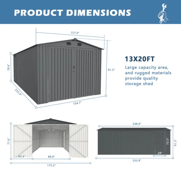 Metal Storage Shed 13×20 - Image 2